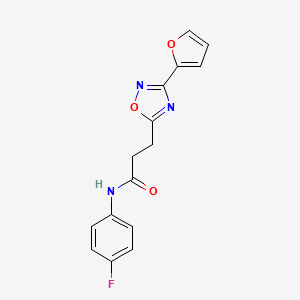 molecular formula C15H12FN3O3 B7700607 N-(4-fluorophenyl)-3-[3-(furan-2-yl)-1,2,4-oxadiazol-5-yl]propanamide 