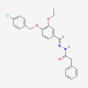 molecular formula C24H23ClN2O3 B7700693 N'-[(E)-{4-[(4-chlorobenzyl)oxy]-3-ethoxyphenyl}methylidene]-2-phenylacetohydrazide 