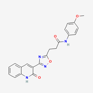 molecular formula C21H18N4O4 B7700754 3-[3-(2-hydroxyquinolin-3-yl)-1,2,4-oxadiazol-5-yl]-N-(4-methoxyphenyl)propanamide 