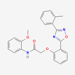 molecular formula C24H21N3O4 B7700820 N-(2-methoxyphenyl)-2-{2-[3-(2-methylphenyl)-1,2,4-oxadiazol-5-yl]phenoxy}acetamide 