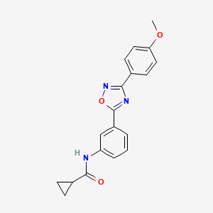 molecular formula C19H17N3O3 B7700937 N-{3-[3-(4-methoxyphenyl)-1,2,4-oxadiazol-5-yl]phenyl}cyclopropanecarboxamide 