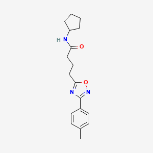 molecular formula C18H23N3O2 B7700971 N-cyclopentyl-4-[3-(4-methylphenyl)-1,2,4-oxadiazol-5-yl]butanamide 
