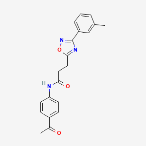 molecular formula C20H19N3O3 B7700991 N-(4-acetylphenyl)-3-[3-(3-methylphenyl)-1,2,4-oxadiazol-5-yl]propanamide 