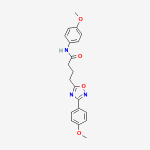 molecular formula C20H21N3O4 B7701010 N-(4-methoxyphenyl)-4-[3-(4-methoxyphenyl)-1,2,4-oxadiazol-5-yl]butanamide 