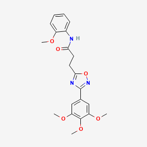 molecular formula C21H23N3O6 B7701208 N-(2-methoxyphenyl)-3-[3-(3,4,5-trimethoxyphenyl)-1,2,4-oxadiazol-5-yl]propanamide 