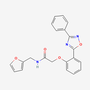 molecular formula C21H17N3O4 B7701226 N-[(Furan-2-YL)methyl]-2-[2-(3-phenyl-1,2,4-oxadiazol-5-YL)phenoxy]acetamide 