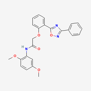 molecular formula C24H21N3O5 B7701230 N-(2,5-dimethoxyphenyl)-2-[2-(3-phenyl-1,2,4-oxadiazol-5-yl)phenoxy]acetamide 