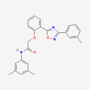 molecular formula C25H23N3O3 B7701349 N-(3,5-dimethylphenyl)-2-{2-[3-(3-methylphenyl)-1,2,4-oxadiazol-5-yl]phenoxy}acetamide 