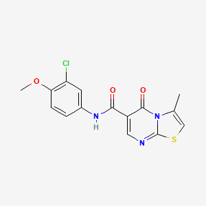 molecular formula C15H12ClN3O3S B7701567 N-(3-chloro-4-methoxyphenyl)-3-methyl-5-oxo-5H-[1,3]thiazolo[3,2-a]pyrimidine-6-carboxamide 
