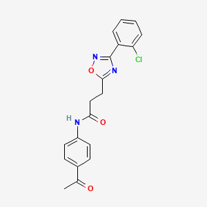 molecular formula C19H16ClN3O3 B7701582 N-(4-acetylphenyl)-3-[3-(2-chlorophenyl)-1,2,4-oxadiazol-5-yl]propanamide 