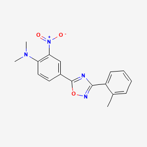 molecular formula C17H16N4O3 B7701665 N,N-dimethyl-4-[3-(2-methylphenyl)-1,2,4-oxadiazol-5-yl]-2-nitroaniline 