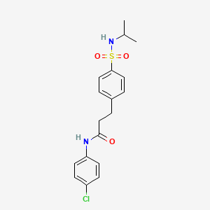 molecular formula C18H21ClN2O3S B7701952 N-(4-chlorophenyl)-3-[4-(propan-2-ylsulfamoyl)phenyl]propanamide 