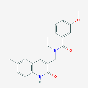 molecular formula C21H22N2O3 B7701969 N-ethyl-3-methoxy-N-[(6-methyl-2-oxo-1,2-dihydroquinolin-3-yl)methyl]benzamide CAS No. 5272-63-9