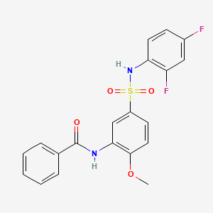 molecular formula C20H16F2N2O4S B7702024 N-{5-[(2,4-difluorophenyl)sulfamoyl]-2-methoxyphenyl}benzamide 
