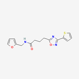 molecular formula C15H15N3O3S B7702089 N-(furan-2-ylmethyl)-4-[3-(thiophen-2-yl)-1,2,4-oxadiazol-5-yl]butanamide 
