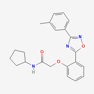 molecular formula C22H23N3O3 B7702117 N-cyclopentyl-2-{2-[3-(3-methylphenyl)-1,2,4-oxadiazol-5-yl]phenoxy}acetamide 
