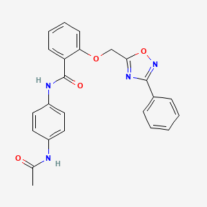 molecular formula C24H20N4O4 B7702167 N-(4-acetamidophenyl)-2-[(3-phenyl-1,2,4-oxadiazol-5-yl)methoxy]benzamide 