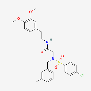 molecular formula C26H29ClN2O5S B7702335 N-[2-(3,4-dimethoxyphenyl)ethyl]-2-{N-[(3-methylphenyl)methyl]-4-chlorobenzenesulfonamido}acetamide 