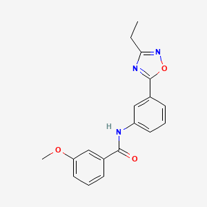 molecular formula C18H17N3O3 B7702346 N-[3-(3-ethyl-1,2,4-oxadiazol-5-yl)phenyl]-3-methoxybenzamide 