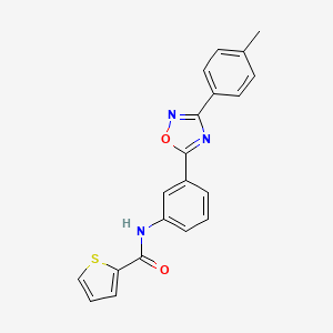 molecular formula C20H15N3O2S B7702377 N-{3-[3-(4-methylphenyl)-1,2,4-oxadiazol-5-yl]phenyl}thiophene-2-carboxamide 