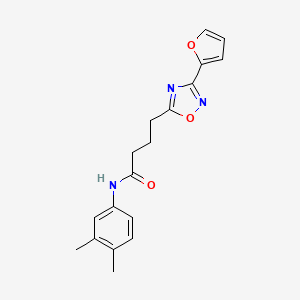 molecular formula C18H19N3O3 B7702401 N-(3,4-dimethylphenyl)-4-[3-(furan-2-yl)-1,2,4-oxadiazol-5-yl]butanamide 