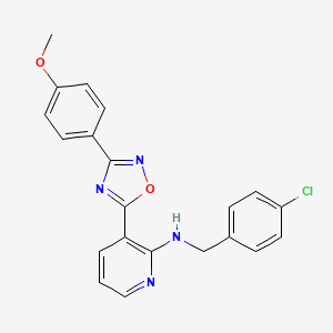 molecular formula C21H17ClN4O2 B7702430 N-[(4-chlorophenyl)methyl]-3-[3-(4-methoxyphenyl)-1,2,4-oxadiazol-5-yl]pyridin-2-amine 