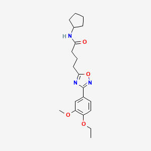 molecular formula C20H27N3O4 B7702581 N-cyclopentyl-4-[3-(4-ethoxy-3-methoxyphenyl)-1,2,4-oxadiazol-5-yl]butanamide 