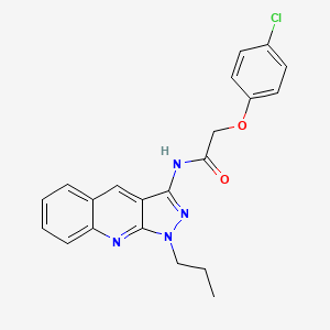 molecular formula C21H19ClN4O2 B7702586 2-(4-chlorophenoxy)-N-(1-propylpyrazolo[3,4-b]quinolin-3-yl)acetamide 