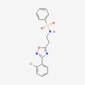 molecular formula C16H14ClN3O3S B7702661 N-[2-[3-(2-chlorophenyl)-1,2,4-oxadiazol-5-yl]ethyl]benzenesulfonamide 