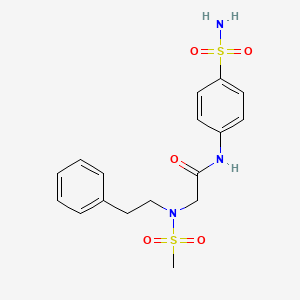 molecular formula C17H21N3O5S2 B7702692 N~2~-(methylsulfonyl)-N~2~-(2-phenylethyl)-N-(4-sulfamoylphenyl)glycinamide 