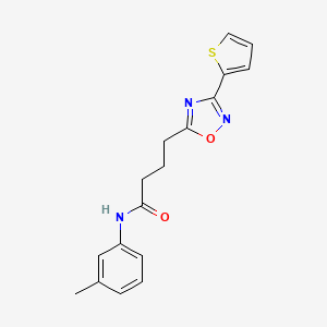 molecular formula C17H17N3O2S B7702727 N-(3-Methylphenyl)-4-[3-(thiophen-2-YL)-1,2,4-oxadiazol-5-YL]butanamide 