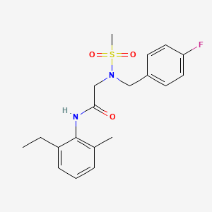 molecular formula C19H23FN2O3S B7702858 N-(2-Ethyl-6-methylphenyl)-2-{N-[(4-fluorophenyl)methyl]methanesulfonamido}acetamide 