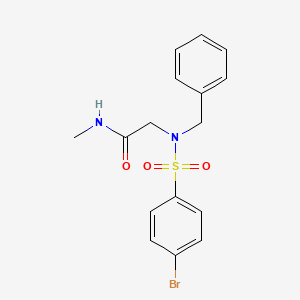 molecular formula C16H17BrN2O3S B7702883 N~2~-benzyl-N~2~-[(4-bromophenyl)sulfonyl]-N-methylglycinamide 