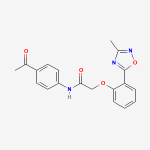molecular formula C19H17N3O4 B7702999 N-(4-acetylphenyl)-2-[2-(3-methyl-1,2,4-oxadiazol-5-yl)phenoxy]acetamide 