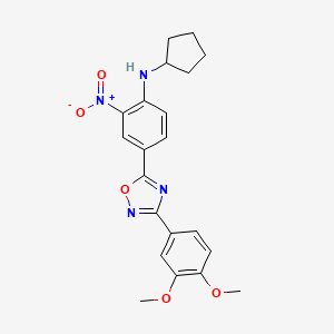 molecular formula C21H22N4O5 B7703067 N-cyclopentyl-4-[3-(3,4-dimethoxyphenyl)-1,2,4-oxadiazol-5-yl]-2-nitroaniline 