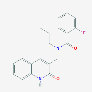 molecular formula C20H19FN2O2 B7703130 2-fluoro-N-[(2-oxo-1H-quinolin-3-yl)methyl]-N-propylbenzamide 