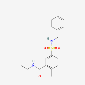 molecular formula C18H22N2O3S B7703156 N-ethyl-2-methyl-5-[(4-methylbenzyl)sulfamoyl]benzamide 