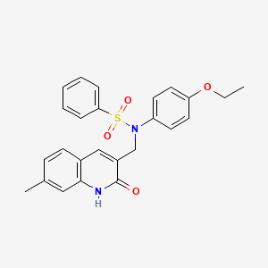 molecular formula C25H24N2O4S B7703303 N-(4-ethoxyphenyl)-N-[(2-hydroxy-7-methylquinolin-3-yl)methyl]benzenesulfonamide 