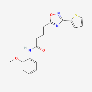 molecular formula C17H17N3O3S B7703351 N-(2-methoxyphenyl)-4-[3-(thiophen-2-yl)-1,2,4-oxadiazol-5-yl]butanamide 