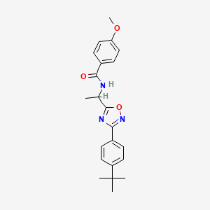 molecular formula C22H25N3O3 B7703757 N-[1-[3-(4-tert-butylphenyl)-1,2,4-oxadiazol-5-yl]ethyl]-4-methoxybenzamide 