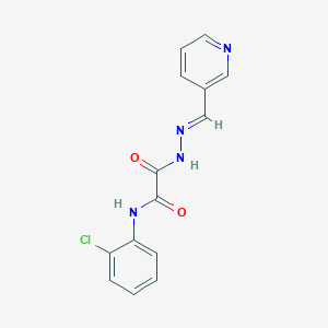 molecular formula C14H11ClN4O2 B7703758 N-(2-chlorophenyl)-2-oxo-2-[(2E)-2-(pyridin-3-ylmethylidene)hydrazinyl]acetamide 