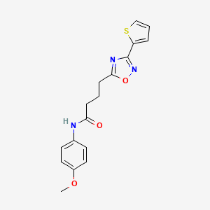 molecular formula C17H17N3O3S B7703806 N-(4-methoxyphenyl)-4-[3-(thiophen-2-yl)-1,2,4-oxadiazol-5-yl]butanamide 