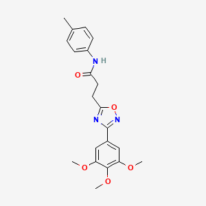 molecular formula C21H23N3O5 B7703811 N-(4-methylphenyl)-3-[3-(3,4,5-trimethoxyphenyl)-1,2,4-oxadiazol-5-yl]propanamide 