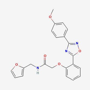 molecular formula C22H19N3O5 B7703862 N-[(Furan-2-YL)methyl]-2-{2-[3-(4-methoxyphenyl)-1,2,4-oxadiazol-5-YL]phenoxy}acetamide 