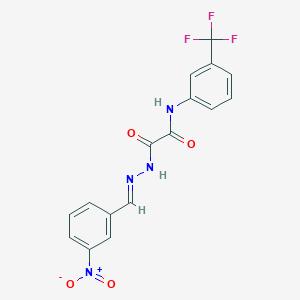 molecular formula C16H11F3N4O4 B7703895 N'-[(E)-(3-nitrophenyl)methylideneamino]-N-[3-(trifluoromethyl)phenyl]oxamide 