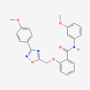 molecular formula C24H21N3O5 B7703934 N-(3-methoxyphenyl)-2-{[3-(4-methoxyphenyl)-1,2,4-oxadiazol-5-yl]methoxy}benzamide 