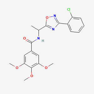 molecular formula C20H20ClN3O5 B7703980 N-[1-[3-(2-chlorophenyl)-1,2,4-oxadiazol-5-yl]ethyl]-3,4,5-trimethoxybenzamide 