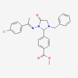 molecular formula C26H24ClN3O3 B7704353 methyl 4-[1-benzyl-3-[(E)-1-(4-chlorophenyl)ethylideneamino]-4-oxoimidazolidin-2-yl]benzoate 
