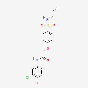 molecular formula C17H18ClFN2O4S B7704361 N-(3-chloro-4-fluorophenyl)-2-[4-(propylsulfamoyl)phenoxy]acetamide 