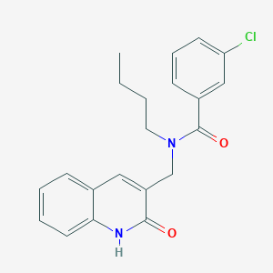 molecular formula C21H21ClN2O2 B7704364 N-butyl-3-chloro-N-[(2-hydroxyquinolin-3-yl)methyl]benzamide 